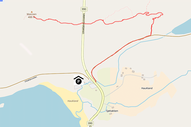 Map of the track at Mannen Mountain